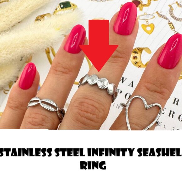 Stainless Steel Seashell Infinity Ring - Picture 7 of 7